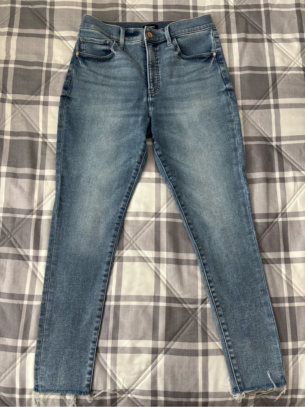Express Cropped Slim Ankle Jeans in Medium Blue